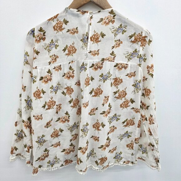Zara Boho Floral Crochet Top Womens XS Cottagecore Fairy Romantic Blouse NWT - Picture 4 of 16